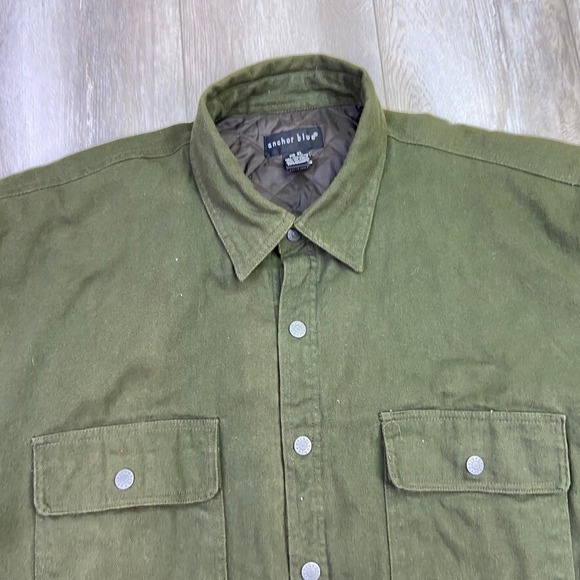VINTAGE Anchor Blue Jacket Mens XL Green Full Zip Quilted Lined WorkWear Men * - Picture 2 of 15